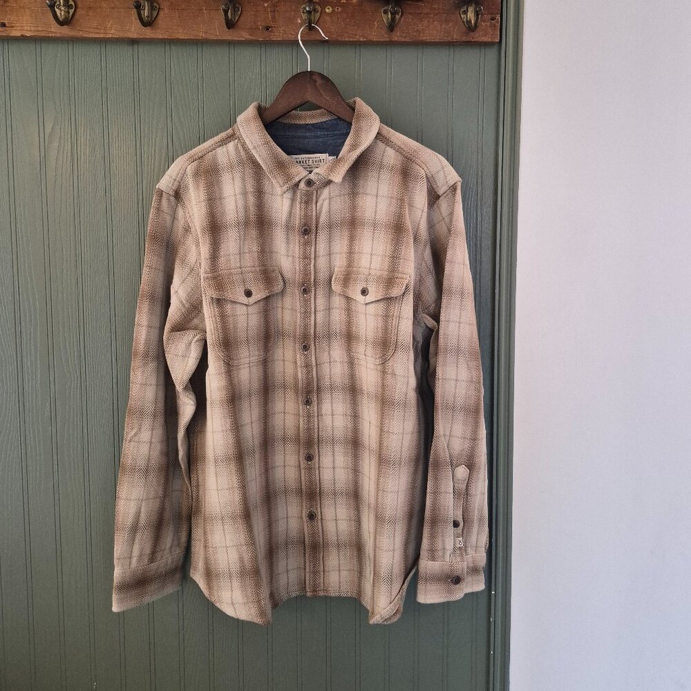 Outerknown Blanket Shirt | Oatmeal Culver Herringbone Plaid